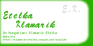 etelka klamarik business card